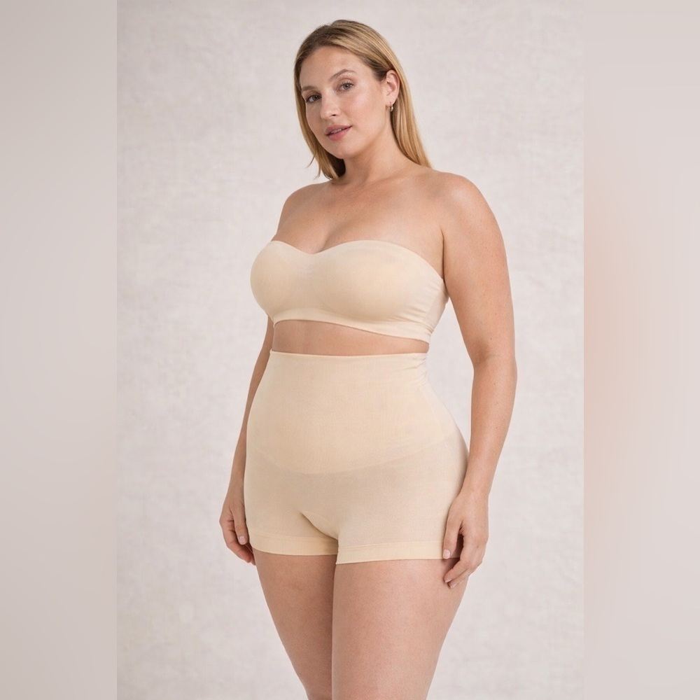 Shapermint All Day Every Day High Waisted Shaper Boyshort Sz Small Chai 18437 - Picture 9 of 10
